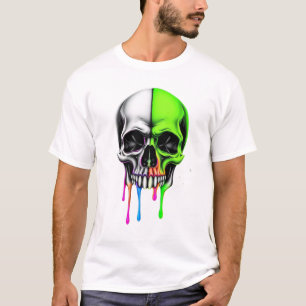 Farbenfrohe Driving Skull Art T-Shirt
