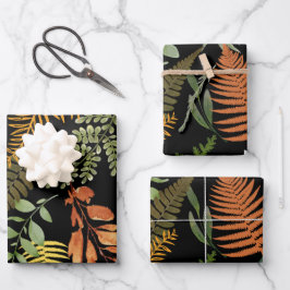 Farbenfrohe dunkle Fern Botanische Blätter Blumend