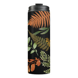 Farbenfrohe dunkle Fern Botanische Blätter Thermosbecher