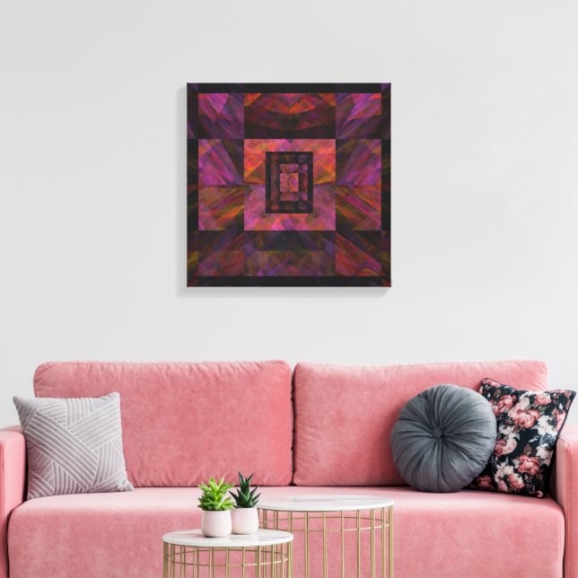 Farbenfrohe dunkle Galaxie der Blockbaukunst Leinwanddruck (Insitu (Wohnzimmer))