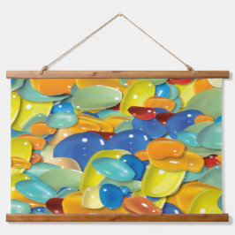 Farbenfrohe Edelsteine hängen Tapisserie Wandteppich Mit Holzrahmen