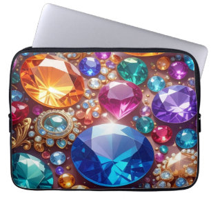 Farbenfrohe Edelsteine & Juwelen Laptopschutzhülle