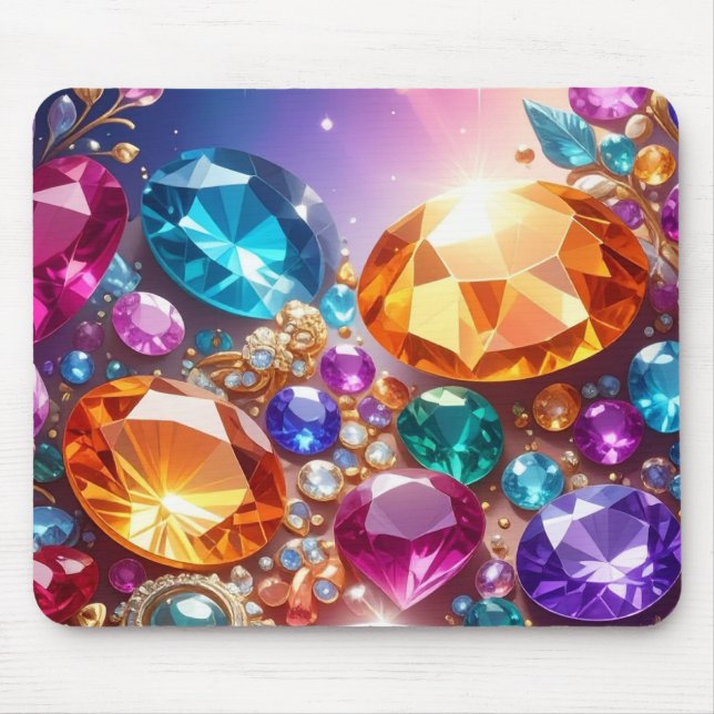 Farbenfrohe Edelsteine & Juwelen Mousepad (Vorne)