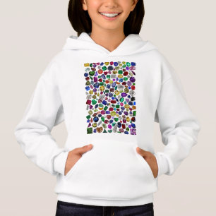 Farbenfrohe Edelsteine und Diamantmuster Hoodie