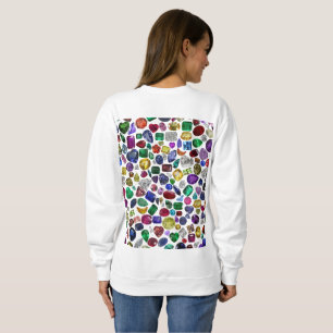 Farbenfrohe Edelsteine und Diamantmuster Sweatshirt
