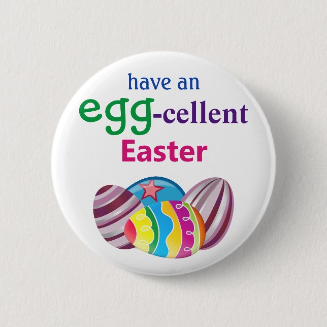Farbenfrohe EGGcellent Osterei Button (Vorderseite)