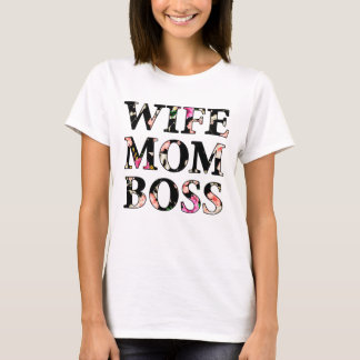 Farbenfrohe Ehefrau Mama Boss T-Shirt