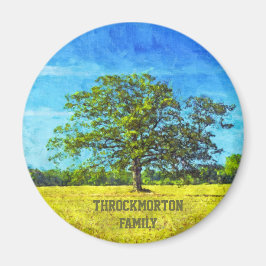 Farbenfrohe Eichenbaummalerei für Familienfeiern Magnet