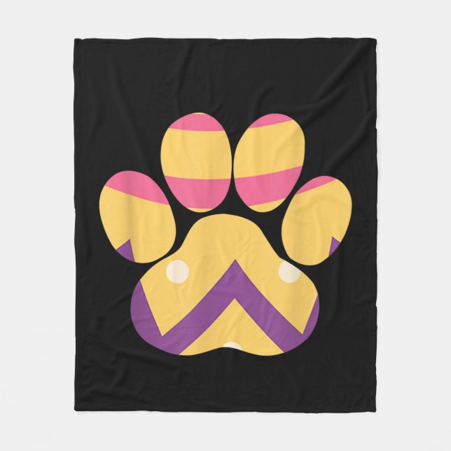 Farbenfrohe Eierpfade Funny Dog Cat Lovers Geschen Fleecedecke (Vorderseite)