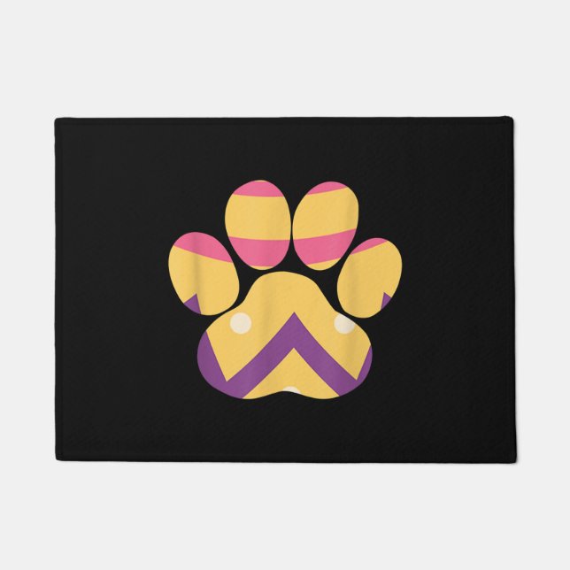 Farbenfrohe Eierpfade Funny Dog Cat Lovers Geschen Fußmatte (Vorderseite)
