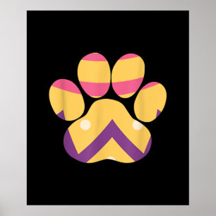 Farbenfrohe Eierpfade Funny Dog Cat Lovers Geschen Poster