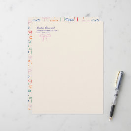 Farbenfrohe einfache Bows Personal Stationery Briefbogen