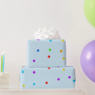 Farbenfrohe, einfache, pastellfarbene blaue Punkte Geschenkpapier