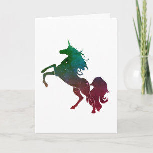 Farbenfrohe Einhorn, Geburtstag Karte