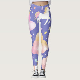 Farbenfrohe Einhorn-Regenbogenballonmuster für sie Leggings
