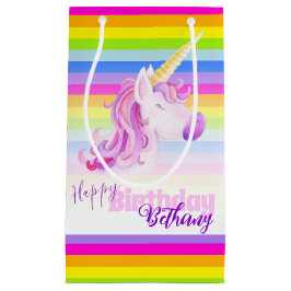Farbenfrohe Einhorn-Regenbogenbezeichnung Geburtst Kleine Geschenktüte