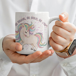 Farbenfrohe Einhorn Sei du Keramik Tasse