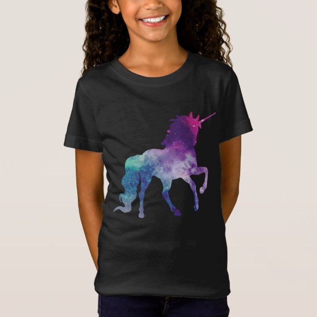 Farbenfrohe Einhorn T-Shirt (Vorderseite)