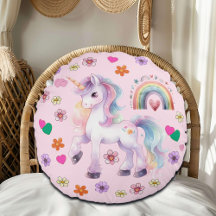 Farbenfrohe Einhornbahn und Blume