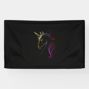 Farbenfrohe Einhornkopfmagie oben Banner
