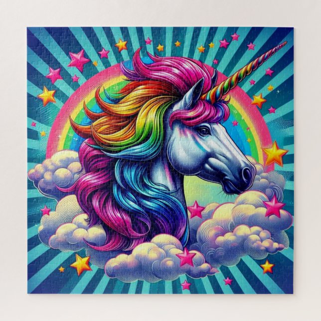 Farbenfrohe Einhornpuzzle! (Vertikal)