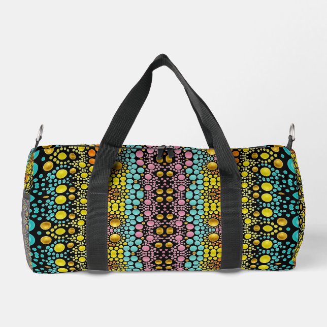 Farbenfrohe einzigartige beliebte Dot Art Duffle Bag (Rückseite)