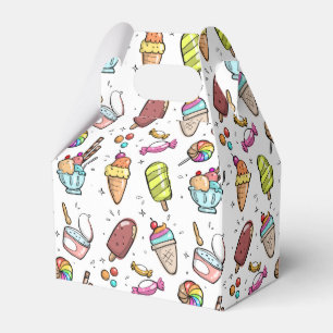 Farbenfrohe Eiscreme, Bonbons und Lollenmuster Geschenkschachtel