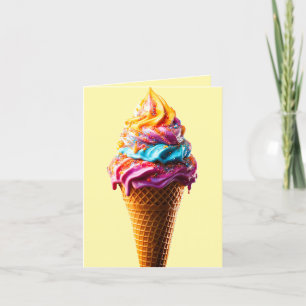 Farbenfrohe Eiscreme Dankeskarte
