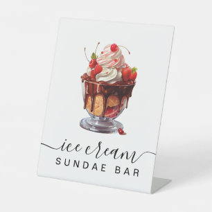 Farbenfrohe Eiscreme Seepromenade Bar Pedestal Zei Sockelschild