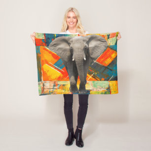 Farbenfrohe Elefant Blanket Fleecedecke