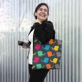 Farbenfrohe Elefanten Tasche