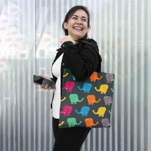 Farbenfrohe Elefanten Tasche