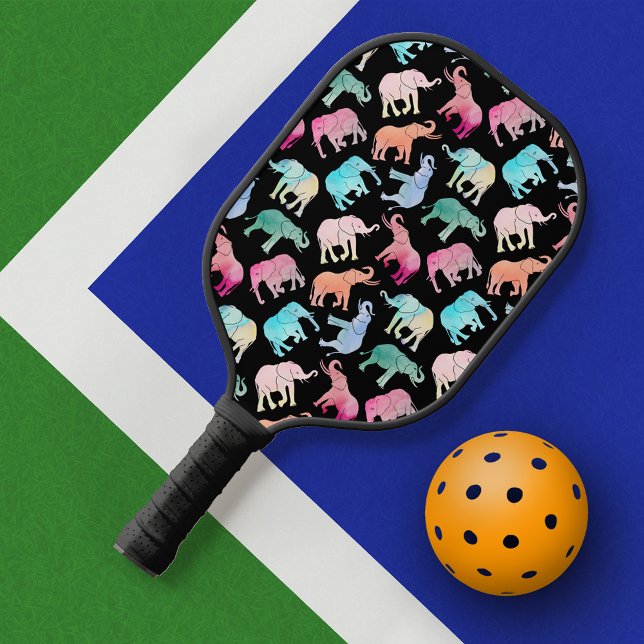 Farbenfrohe Elefantenmuster Pickleball Schläger (Von Creator hochgeladen)