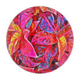 Farbenfrohe Elegance-Blätter Muster Schneidebrett