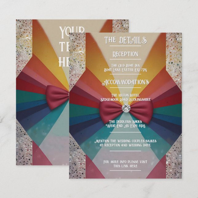 "Farbenfrohe Elegante Rainbow Hochzeit RSVP Karte (Vorne/Hinten)
