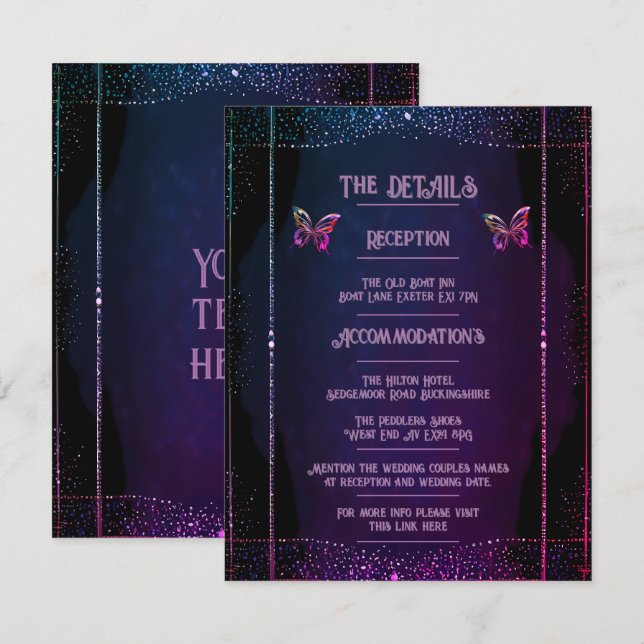 "Farbenfrohe Elegante Rainbow Hochzeit RSVP Karte (Vorne/Hinten)