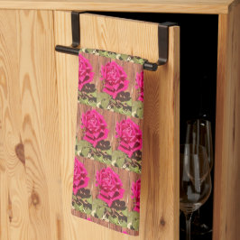 Farbenfrohe Elegante Rosa Blume Rosa Blütenfarben Geschirrtuch