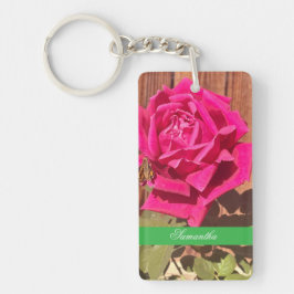 Farbenfrohe Elegante Rosa Blume Rosa Blütenfarben Schlüsselanhänger