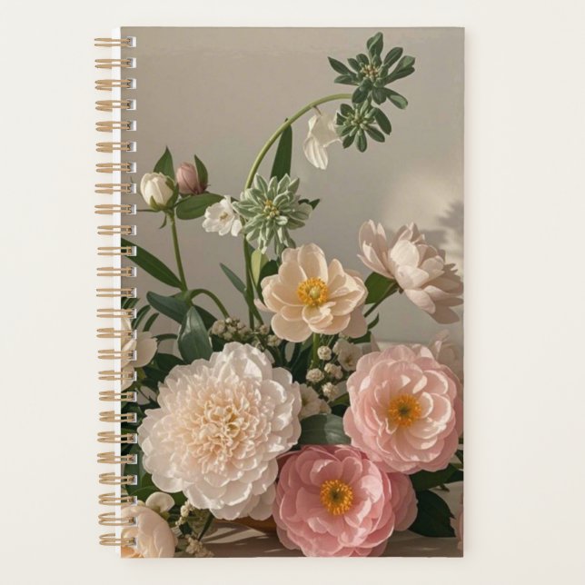Farbenfrohe Elegante, Vintag inspiriert Blume Planer (Vorderseite)