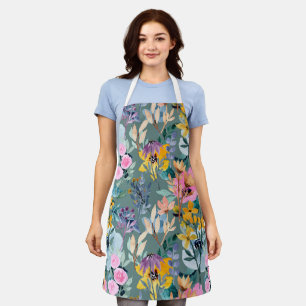 farbenfrohe, elegante Wasser All-Over-Print-Schürz Schürze