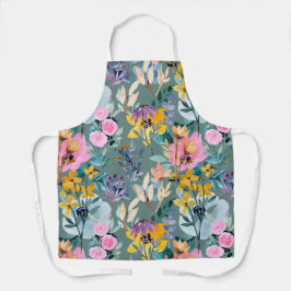 farbenfrohe, elegante Wasser All-Over-Print-Schürz Schürze