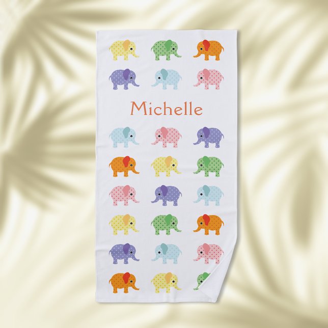 Farbenfrohe Elephant Beach Handtuch für Kinder mit (Colorful Elephants for the Perfect Beach Fun! 🐘🎉)