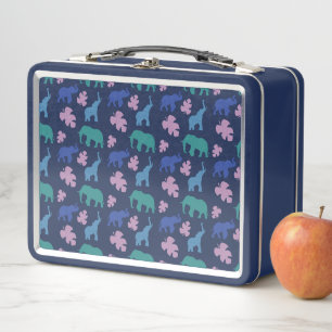 Farbenfrohe Elephant Metal Lunchbox - CMetal Lunch