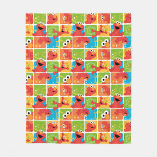 Farbenfrohe Elmo Grid Muster Fleecedecke