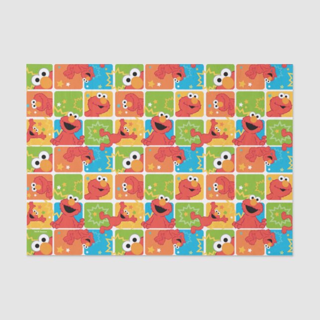 Farbenfrohe Elmo Grid Muster Seidenpapier (Vorderseite)