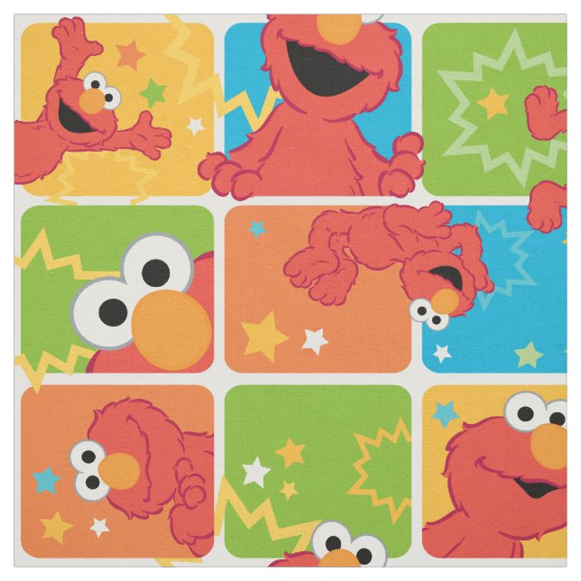 Farbenfrohe Elmo Grid Muster Stoff (Muster)