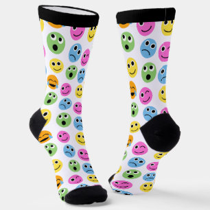 Farbenfrohe Emojis Emoticon Faces Gemusterte Print Socken