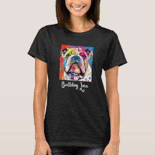 Farbenfrohe englische Bulldogge für eine Hunde-Mam T-Shirt