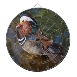 Farbenfrohe Ente im Wasser Dartscheibe