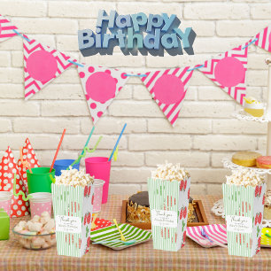 Farbenfrohe Erdbeere und grüne Streifen Geburtstag Geschenkschachtel